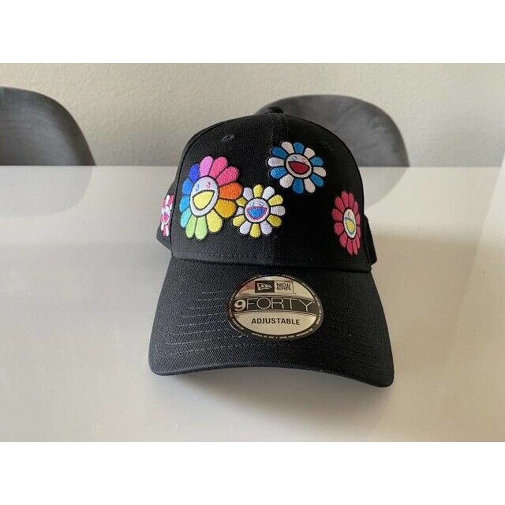 NEW ERA X TAKASHI MURAKAMI FLOWER ALLOVER 9THIRTY HAT BLACK - FAST SHIPPING